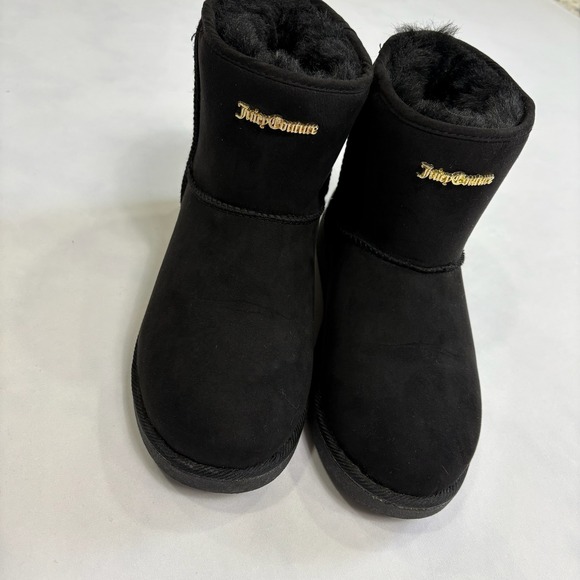 Juicy Couture Shoes - Juicy Couture Black Quilted Suede Fur‎ Lined Studded Boots Women's Size 7